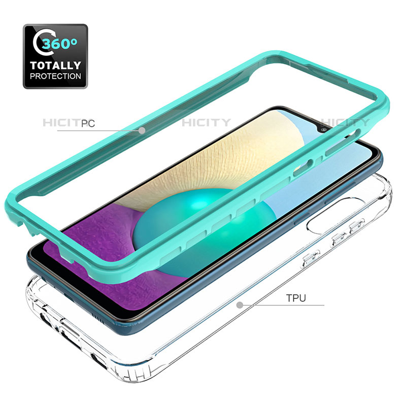 Funda Bumper Silicona y Plastico Carcasa Frontal y Trasera 360 Grados para Samsung Galaxy M02