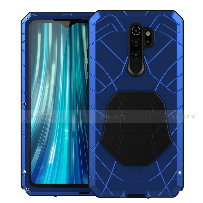 Funda Bumper Silicona y Plastico Carcasa Frontal y Trasera 360 Grados R02 para Xiaomi Redmi Note 8 Pro Azul
