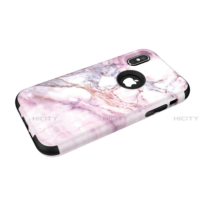 Funda Bumper Silicona y Plastico Carcasa Frontal y Trasera 360 Grados U01 para Apple iPhone Xs