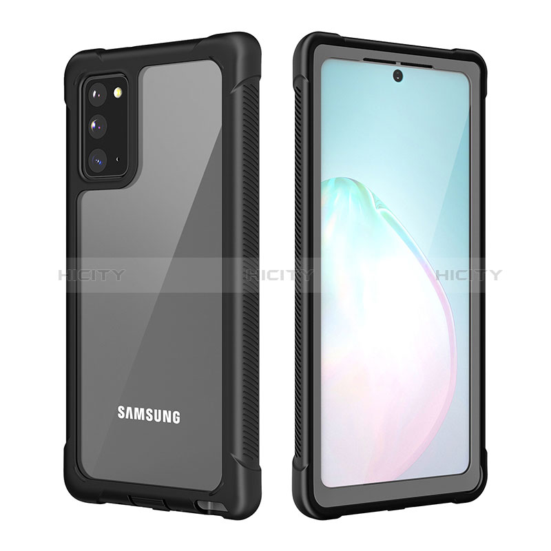 Funda Bumper Silicona y Plastico Carcasa Frontal y Trasera 360 Grados U01 para Samsung Galaxy Note 20 5G Negro