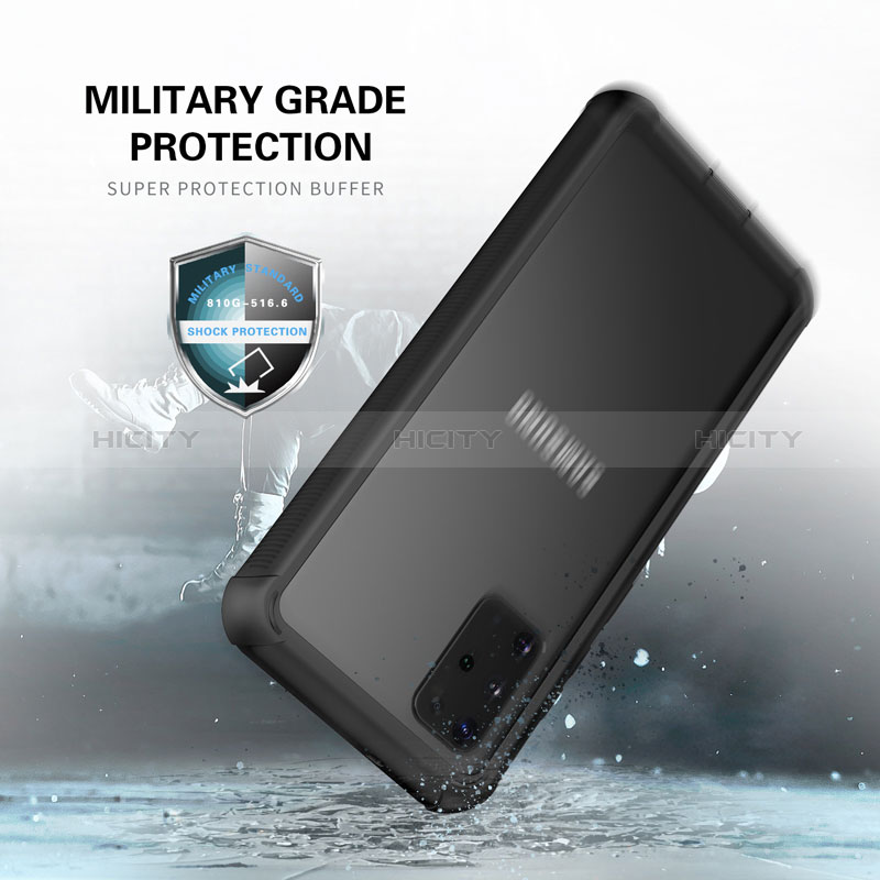 Funda Bumper Silicona y Plastico Carcasa Frontal y Trasera 360 Grados U01 para Samsung Galaxy S20 Plus 5G Negro