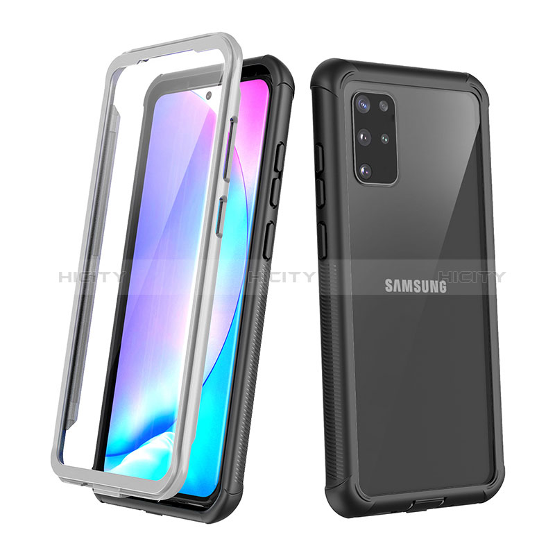 Funda Bumper Silicona y Plastico Carcasa Frontal y Trasera 360 Grados U01 para Samsung Galaxy S20 Plus Negro