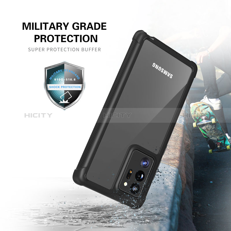 Funda Bumper Silicona y Plastico Carcasa Frontal y Trasera 360 Grados U02 para Samsung Galaxy Note 20 Ultra 5G Negro