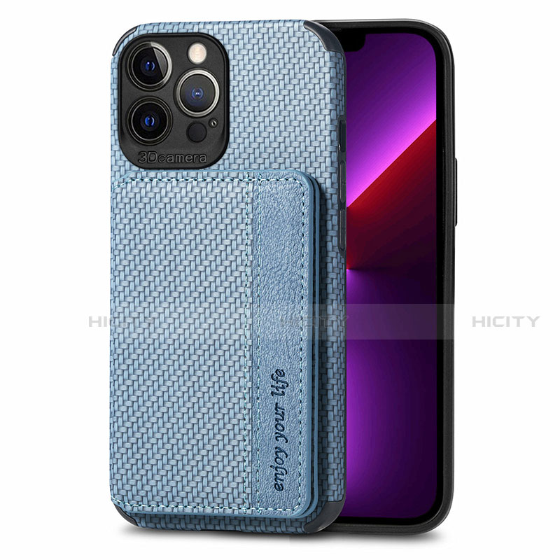 Funda Bumper Silicona y Plastico Carcasa Frontal y Trasera 360 Grados U05 para Apple iPhone 13 Pro Max Azul