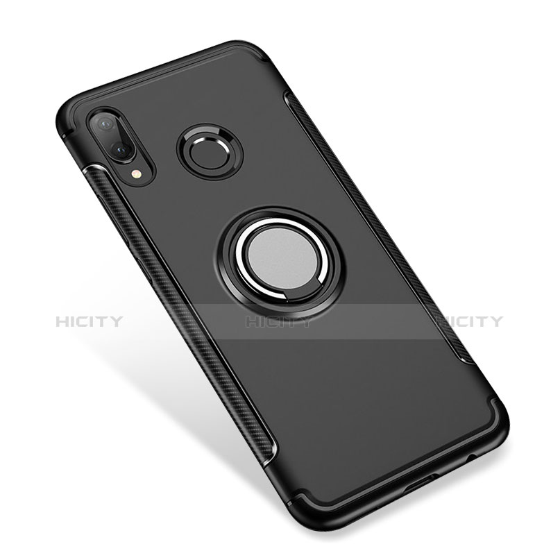 Funda Bumper Silicona y Plastico Mate Carcasa con Anillo de dedo Soporte para Huawei Nova 3i Negro