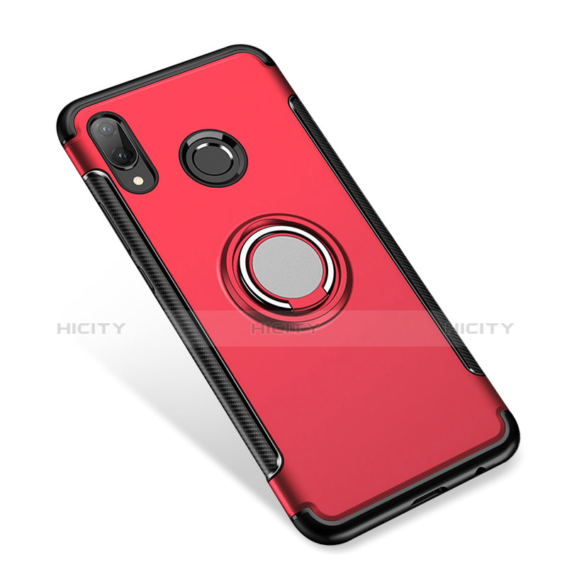 Funda Bumper Silicona y Plastico Mate Carcasa con Anillo de dedo Soporte para Huawei Nova 3i Rojo