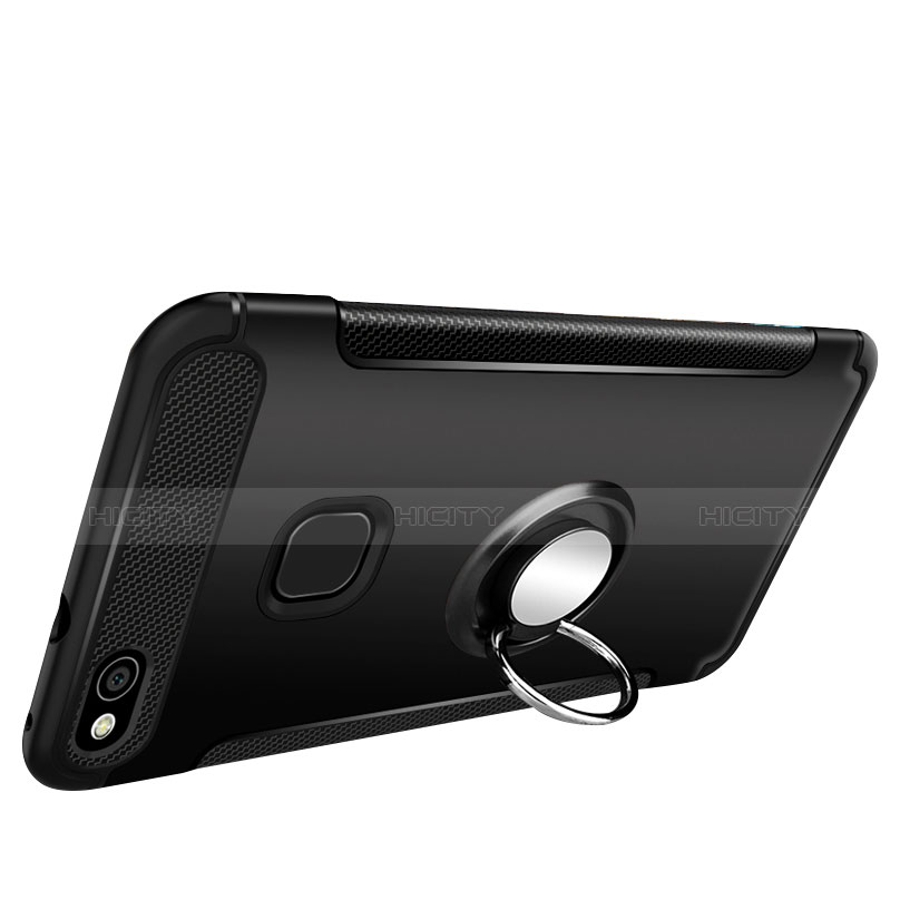 Funda Bumper Silicona y Plastico Mate Carcasa con Anillo de dedo Soporte para Huawei Nova Lite