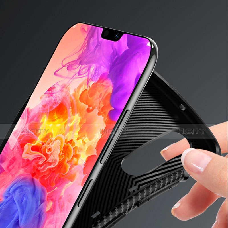 Funda Bumper Silicona y Plastico Mate Carcasa con Anillo de dedo Soporte para Huawei P20 Pro