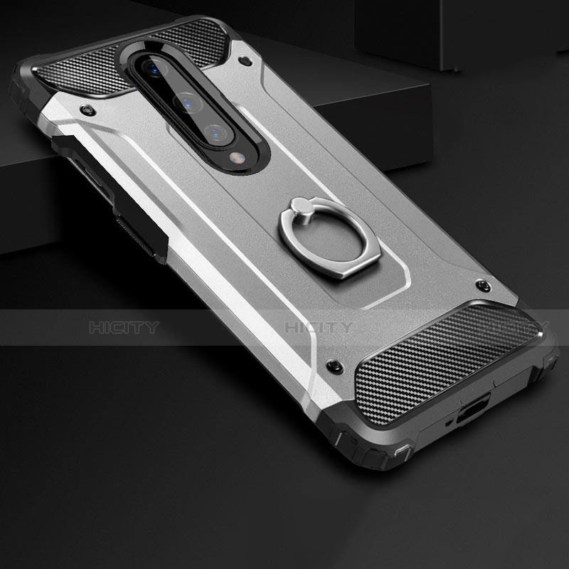 Funda Bumper Silicona y Plastico Mate Carcasa con Anillo de dedo Soporte para OnePlus 8