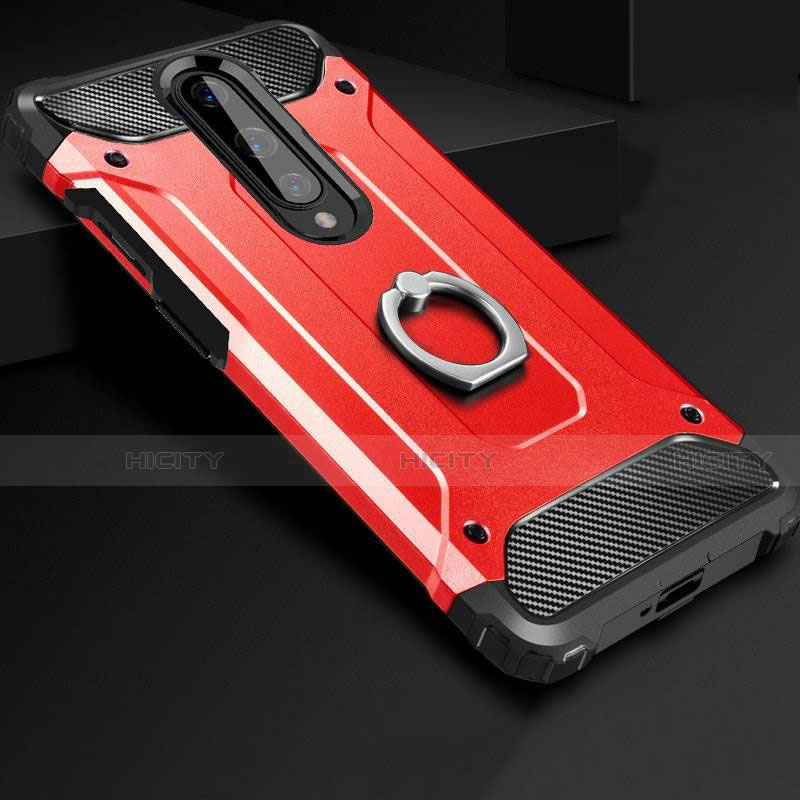 Funda Bumper Silicona y Plastico Mate Carcasa con Anillo de dedo Soporte para OnePlus 8