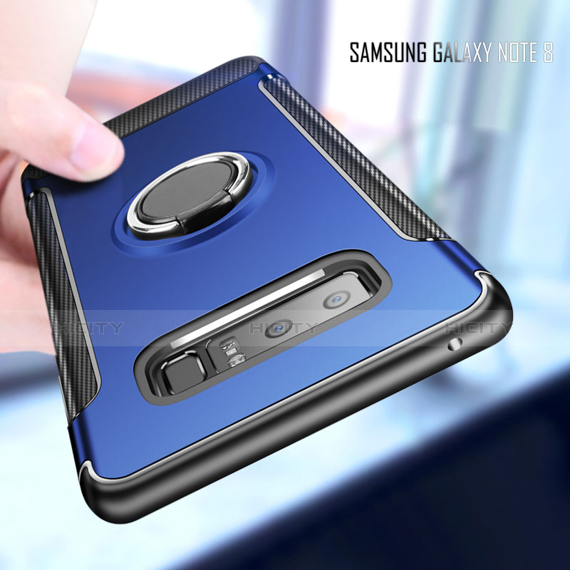 Funda Bumper Silicona y Plastico Mate Carcasa con Anillo de dedo Soporte para Samsung Galaxy Note 8