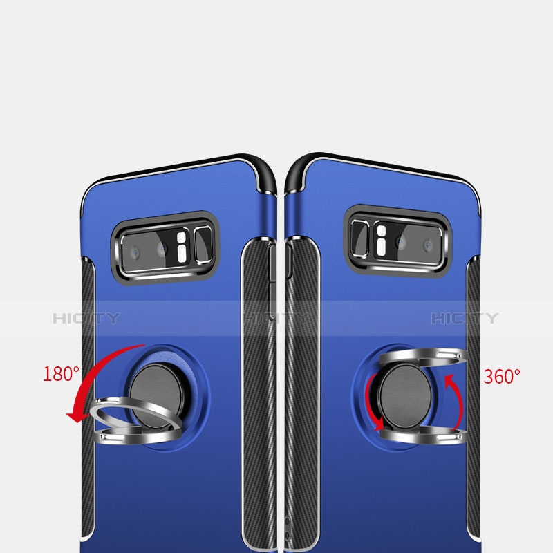 Funda Bumper Silicona y Plastico Mate Carcasa con Anillo de dedo Soporte para Samsung Galaxy Note 8