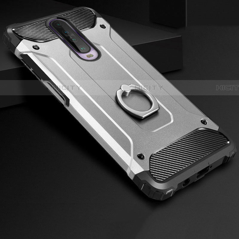 Funda Bumper Silicona y Plastico Mate Carcasa con Anillo de dedo Soporte para Xiaomi Redmi K30 4G