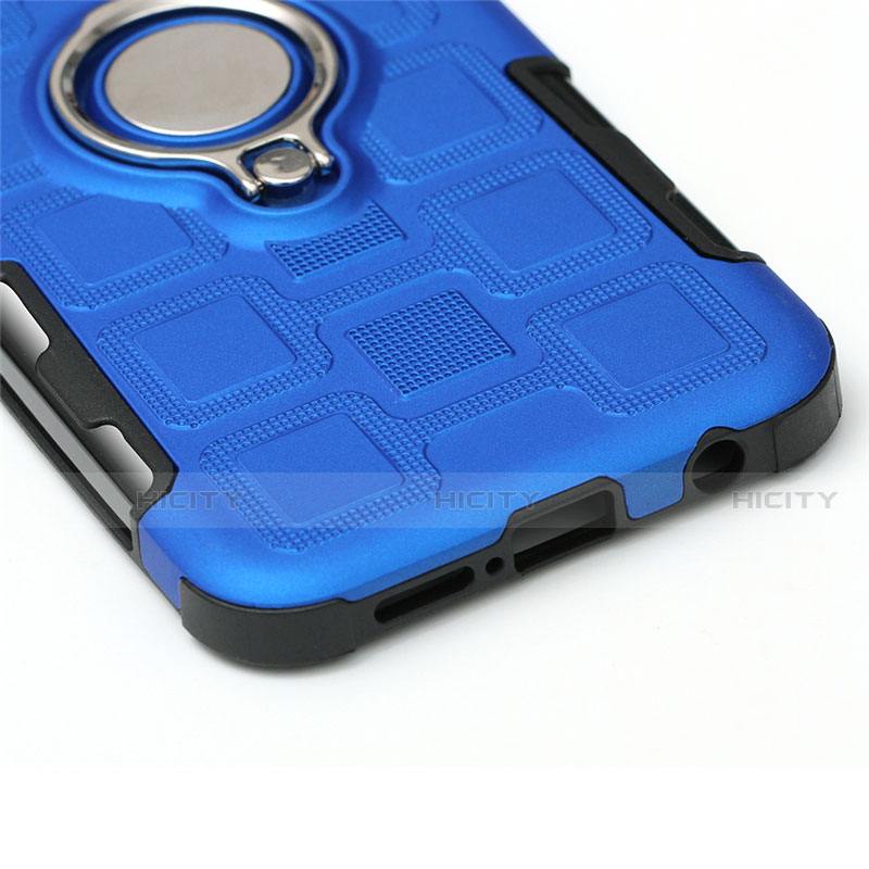 Funda Bumper Silicona y Plastico Mate Carcasa con Anillo de dedo Soporte S01 para Huawei Nova 3e