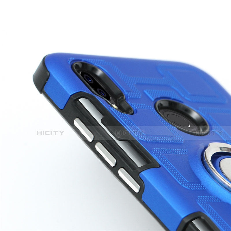 Funda Bumper Silicona y Plastico Mate Carcasa con Anillo de dedo Soporte S01 para Huawei P20 Lite