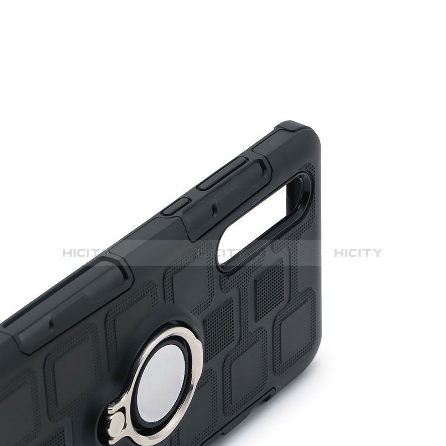 Funda Bumper Silicona y Plastico Mate Carcasa con Anillo de dedo Soporte S01 para Huawei P30