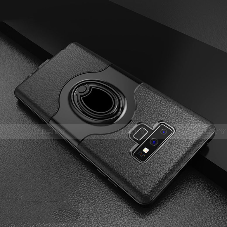 Funda Bumper Silicona y Plastico Mate Carcasa con Anillo de dedo Soporte S01 para Samsung Galaxy Note 9