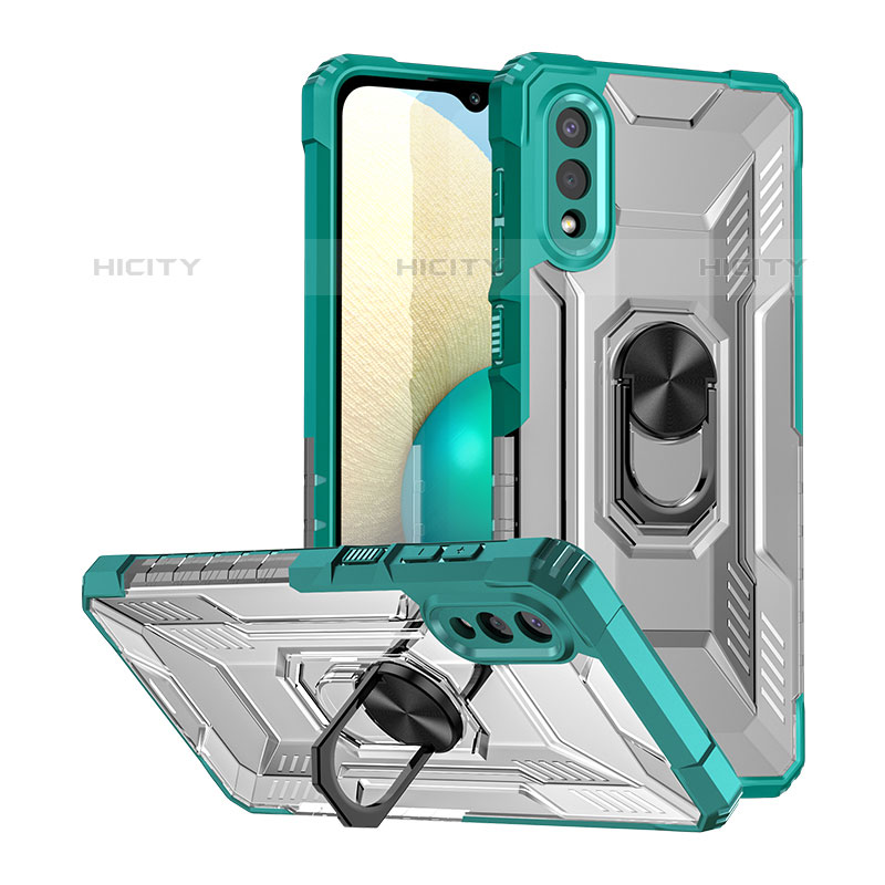 Funda Bumper Silicona y Plastico Mate Carcasa con Magnetico Anillo de dedo Soporte J01S para Samsung Galaxy M02