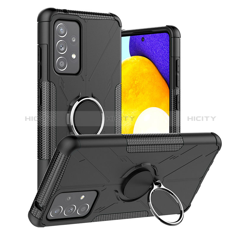 Funda Bumper Silicona y Plastico Mate Carcasa con Magnetico Anillo de dedo Soporte J01X para Samsung Galaxy A52s 5G