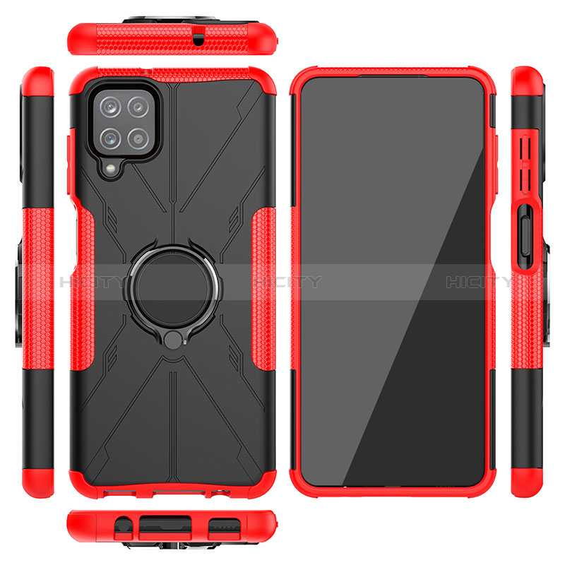 Funda Bumper Silicona y Plastico Mate Carcasa con Magnetico Anillo de dedo Soporte J01X para Samsung Galaxy F12