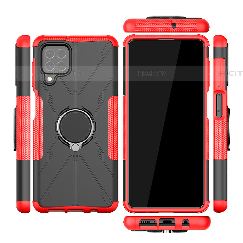 Funda Bumper Silicona y Plastico Mate Carcasa con Magnetico Anillo de dedo Soporte J01X para Samsung Galaxy F62 5G