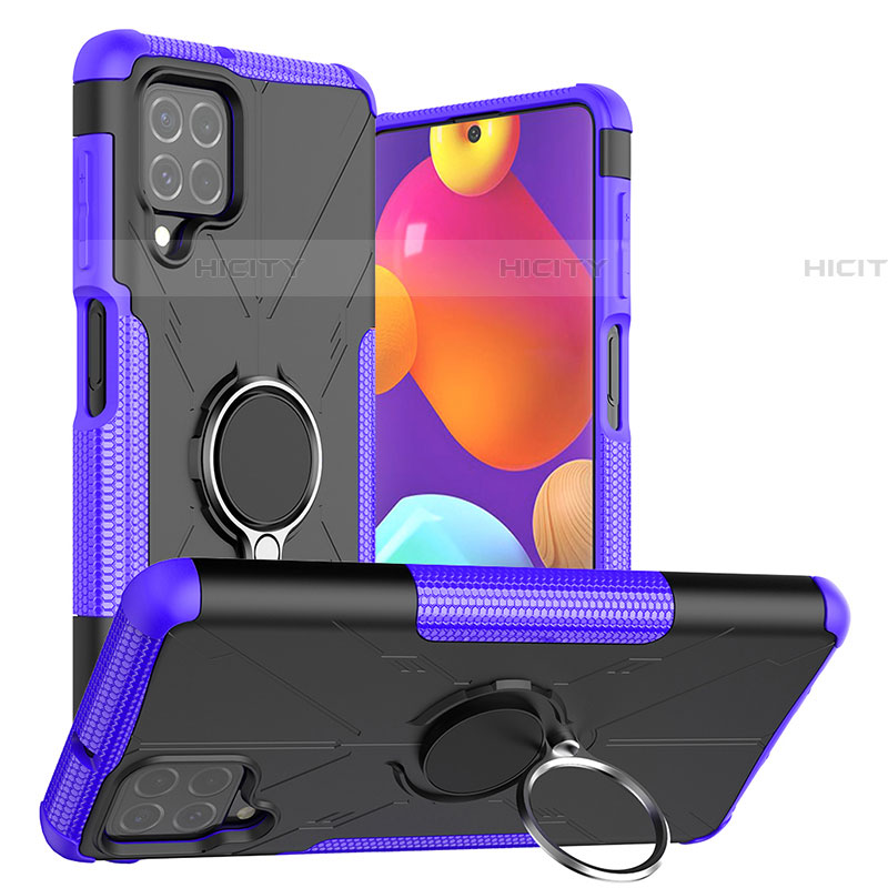 Funda Bumper Silicona y Plastico Mate Carcasa con Magnetico Anillo de dedo Soporte J01X para Samsung Galaxy F62 5G