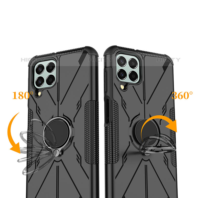 Funda Bumper Silicona y Plastico Mate Carcasa con Magnetico Anillo de dedo Soporte J01X para Samsung Galaxy M33 5G