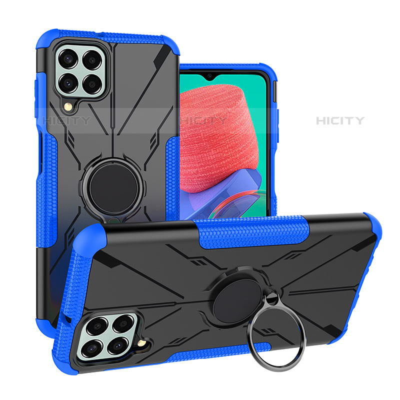 Funda Bumper Silicona y Plastico Mate Carcasa con Magnetico Anillo de dedo Soporte J01X para Samsung Galaxy M33 5G