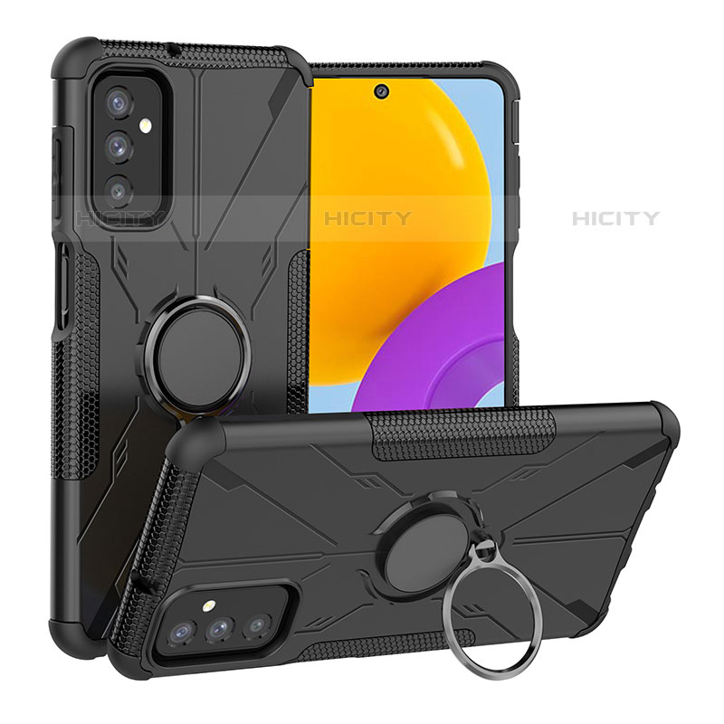 Funda Bumper Silicona y Plastico Mate Carcasa con Magnetico Anillo de dedo Soporte J01X para Samsung Galaxy M52 5G