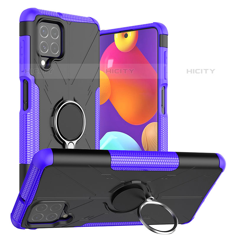 Funda Bumper Silicona y Plastico Mate Carcasa con Magnetico Anillo de dedo Soporte J01X para Samsung Galaxy M62 4G