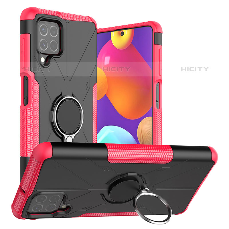 Funda Bumper Silicona y Plastico Mate Carcasa con Magnetico Anillo de dedo Soporte J01X para Samsung Galaxy M62 4G