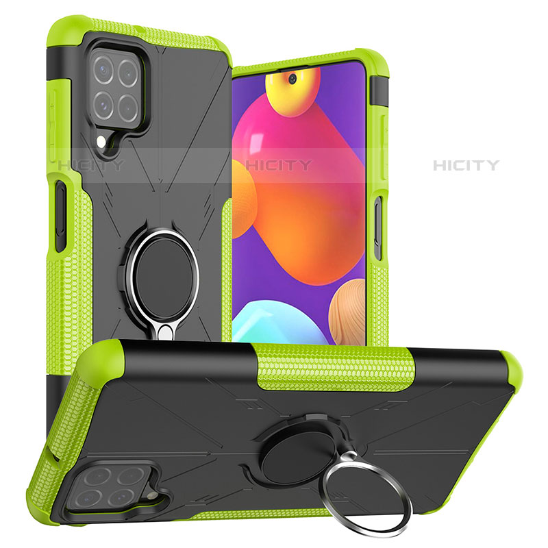 Funda Bumper Silicona y Plastico Mate Carcasa con Magnetico Anillo de dedo Soporte J01X para Samsung Galaxy M62 4G