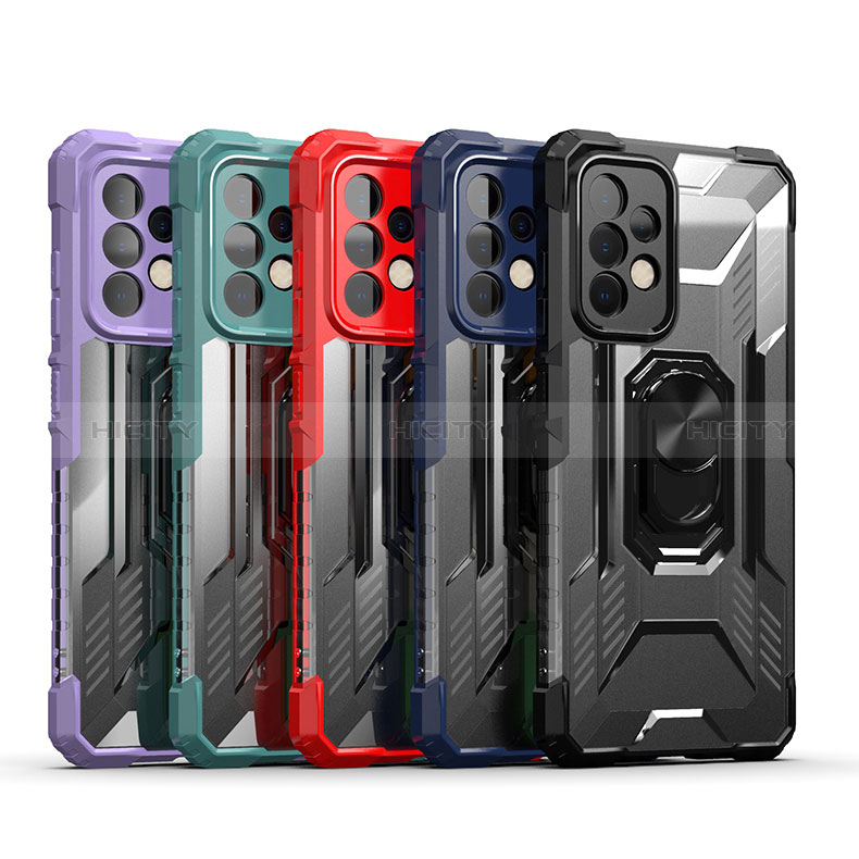 Funda Bumper Silicona y Plastico Mate Carcasa con Magnetico Anillo de dedo Soporte J02S para Samsung Galaxy A52s 5G