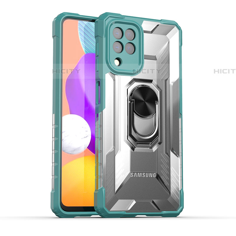 Funda Bumper Silicona y Plastico Mate Carcasa con Magnetico Anillo de dedo Soporte J02S para Samsung Galaxy F22 4G