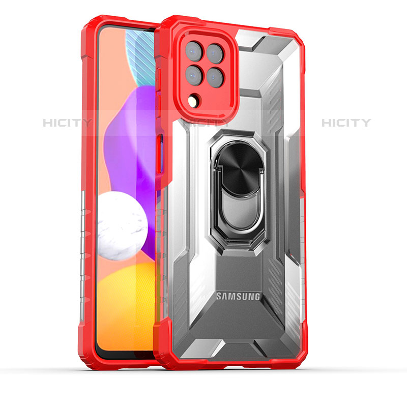 Funda Bumper Silicona y Plastico Mate Carcasa con Magnetico Anillo de dedo Soporte J02S para Samsung Galaxy M22 4G