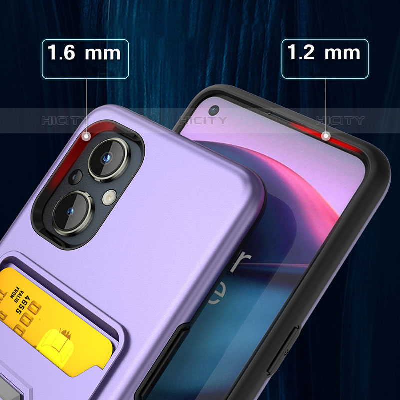 Funda Bumper Silicona y Plastico Mate Carcasa con Magnetico Anillo de dedo Soporte J03S para Oppo Reno7 Lite 5G