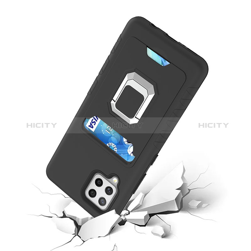Funda Bumper Silicona y Plastico Mate Carcasa con Magnetico Anillo de dedo Soporte J03S para Samsung Galaxy A42 5G
