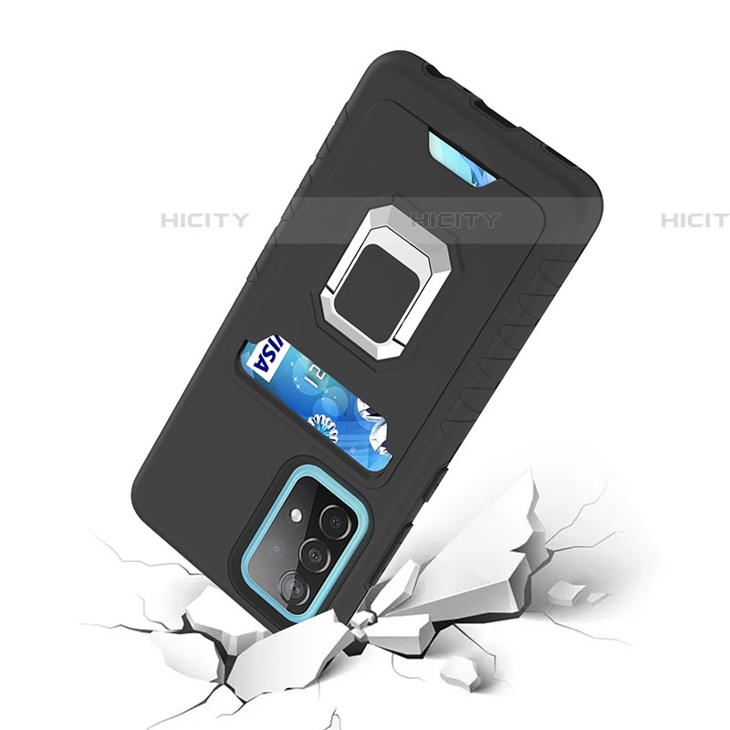 Funda Bumper Silicona y Plastico Mate Carcasa con Magnetico Anillo de dedo Soporte J03S para Samsung Galaxy A52 5G