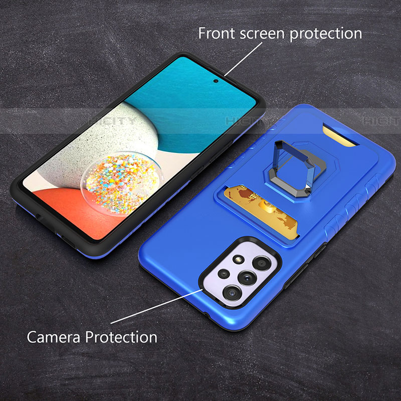 Funda Bumper Silicona y Plastico Mate Carcasa con Magnetico Anillo de dedo Soporte J03S para Samsung Galaxy A53 5G