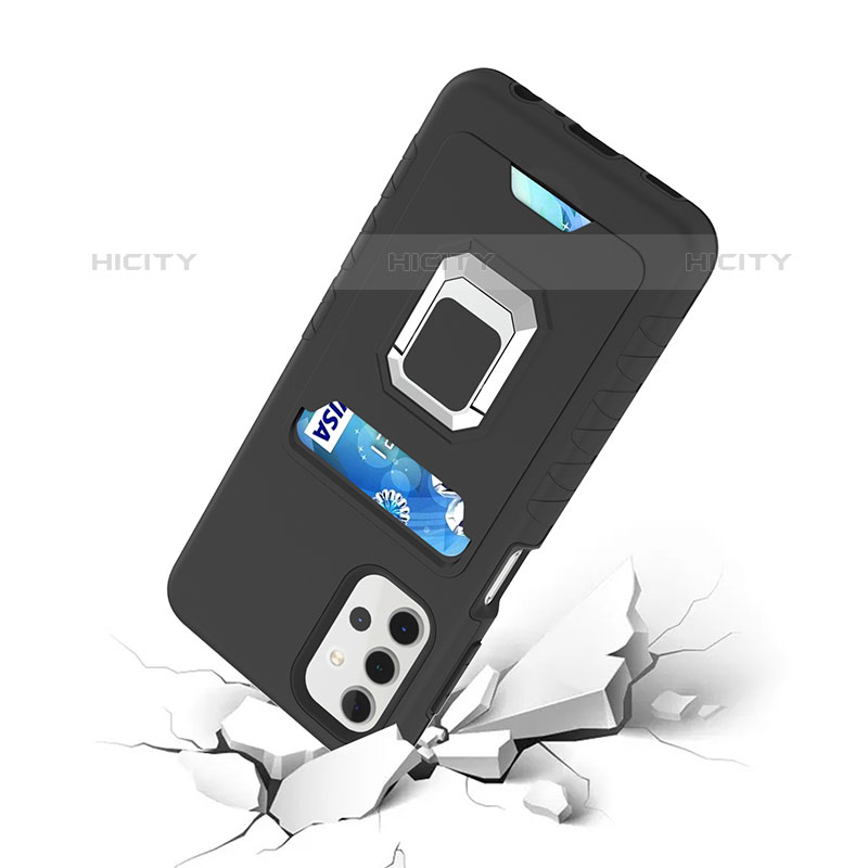 Funda Bumper Silicona y Plastico Mate Carcasa con Magnetico Anillo de dedo Soporte J03S para Samsung Galaxy M32 5G