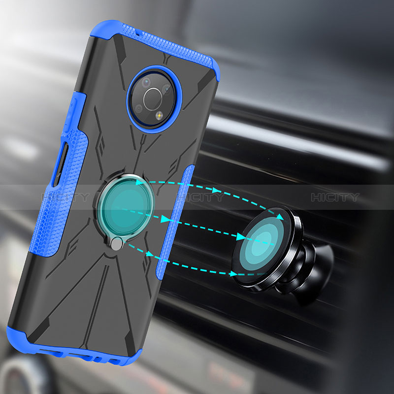 Funda Bumper Silicona y Plastico Mate Carcasa con Magnetico Anillo de dedo Soporte JX1 para Nokia G300 5G