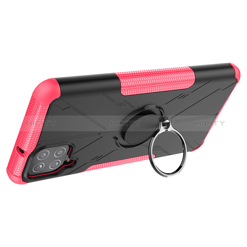 Funda Bumper Silicona y Plastico Mate Carcasa con Magnetico Anillo de dedo Soporte JX1 para Samsung Galaxy F12