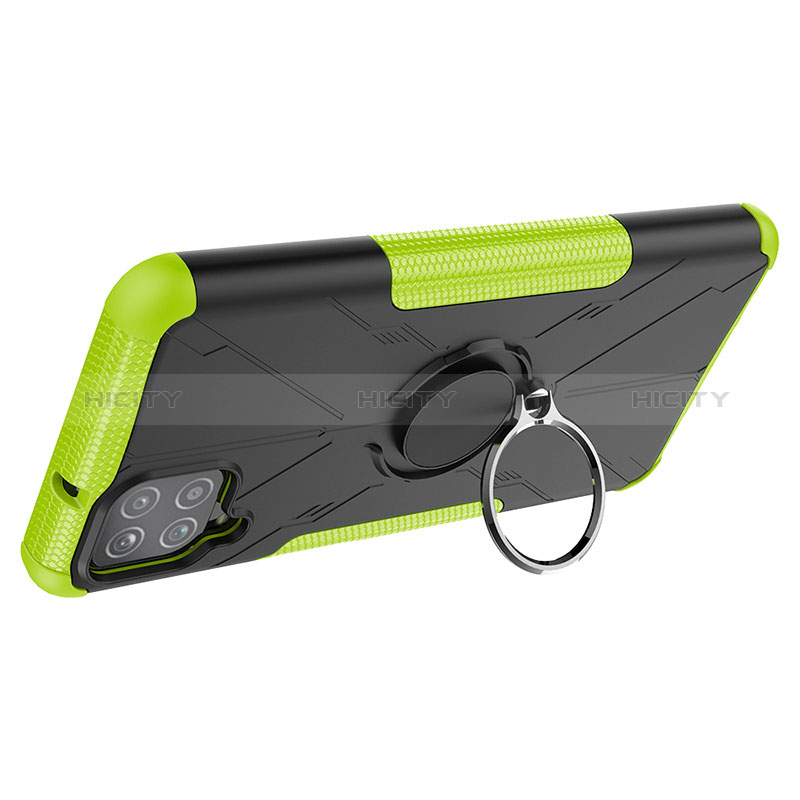 Funda Bumper Silicona y Plastico Mate Carcasa con Magnetico Anillo de dedo Soporte JX1 para Samsung Galaxy F12