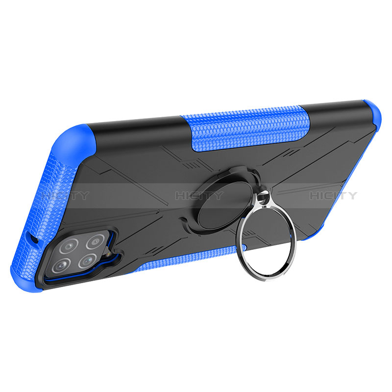 Funda Bumper Silicona y Plastico Mate Carcasa con Magnetico Anillo de dedo Soporte JX1 para Samsung Galaxy F12