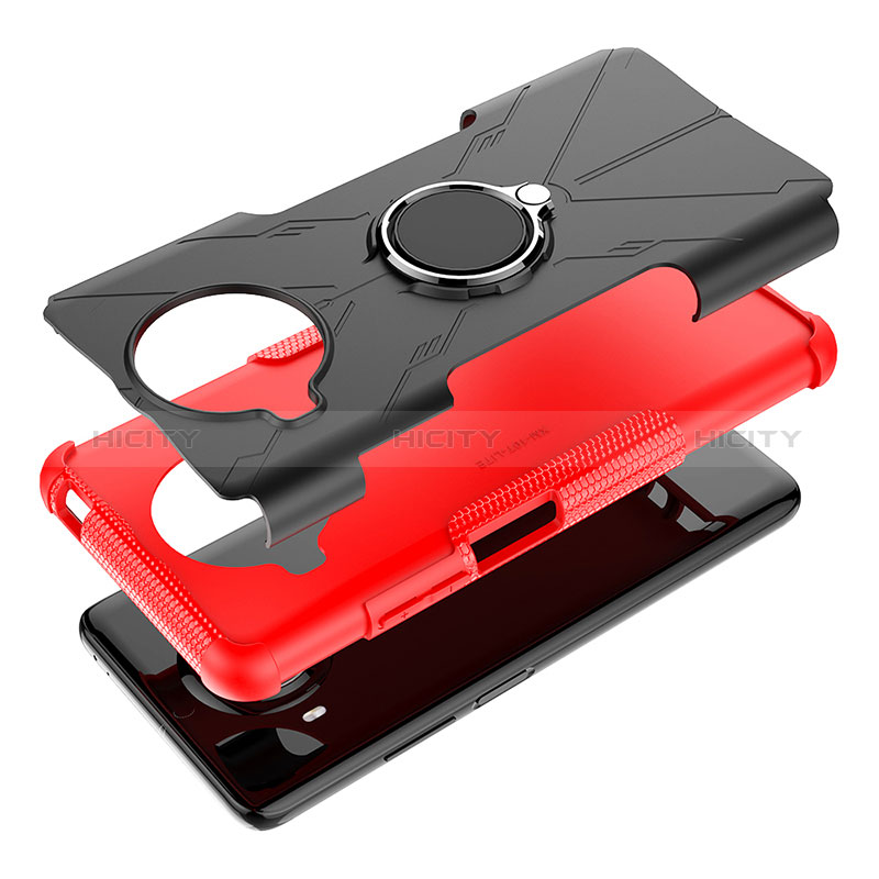 Funda Bumper Silicona y Plastico Mate Carcasa con Magnetico Anillo de dedo Soporte JX1 para Xiaomi Mi 10T Lite 5G