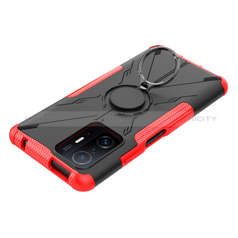 Funda Bumper Silicona y Plastico Mate Carcasa con Magnetico Anillo de dedo Soporte JX1 para Xiaomi Mi 11T Pro 5G