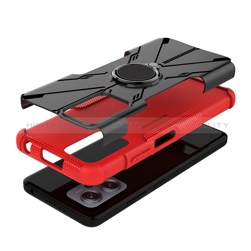 Funda Bumper Silicona y Plastico Mate Carcasa con Magnetico Anillo de dedo Soporte JX1 para Xiaomi Poco X4 GT 5G