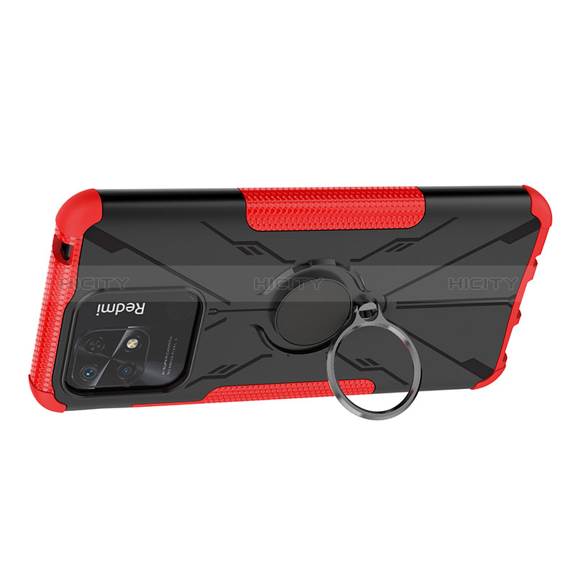 Funda Bumper Silicona y Plastico Mate Carcasa con Magnetico Anillo de dedo Soporte JX1 para Xiaomi Redmi 10C 4G