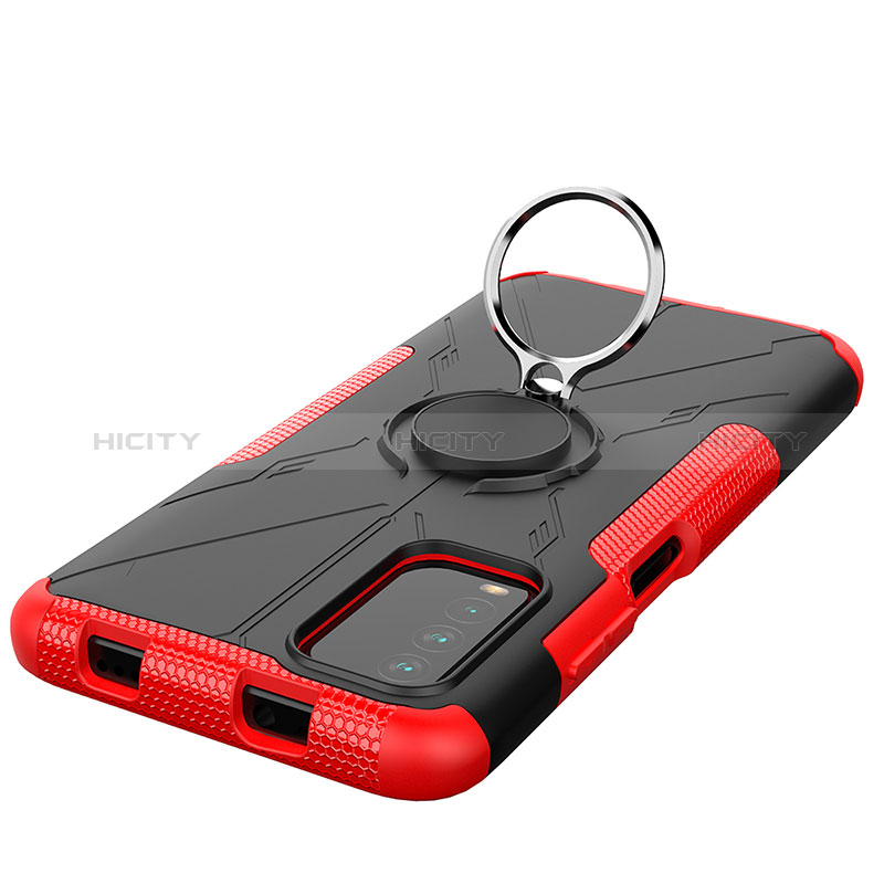 Funda Bumper Silicona y Plastico Mate Carcasa con Magnetico Anillo de dedo Soporte JX1 para Xiaomi Redmi 9T 4G