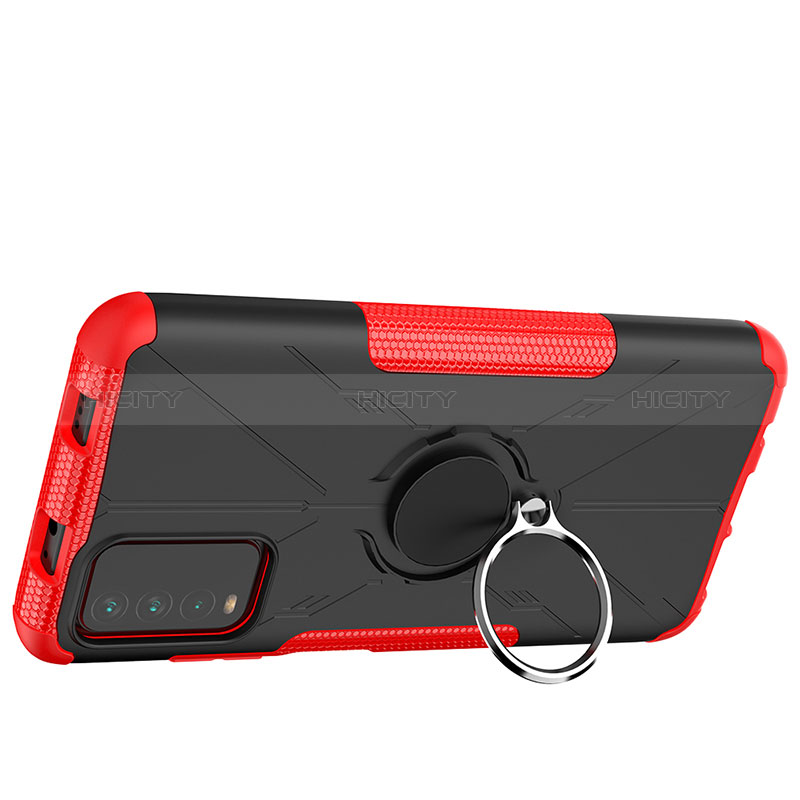 Funda Bumper Silicona y Plastico Mate Carcasa con Magnetico Anillo de dedo Soporte JX1 para Xiaomi Redmi 9T 4G